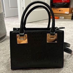 Black Faux Snake Purse